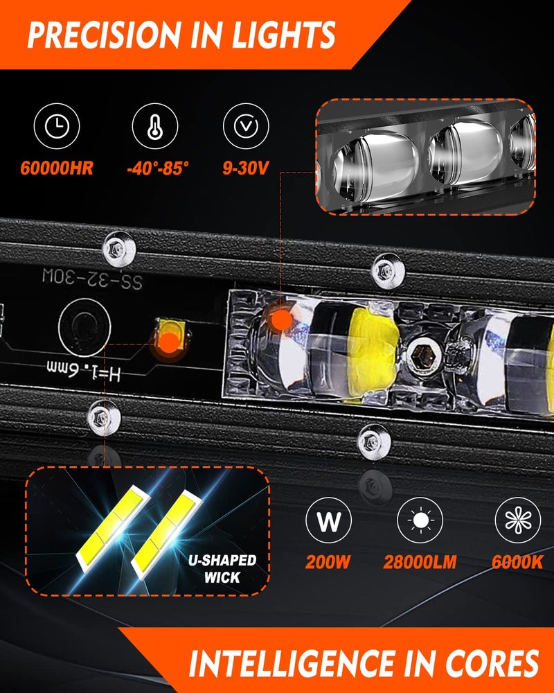 CO LIGHT COLIGHT 44 inch Led Light bar - Single Row Led Light Bar Driving Light 30000 LM 6D Lamp Cup Off Road led Light Bars for Trucks Boat SUV Bumper ATV Trucks Roof Cabin - Image 3